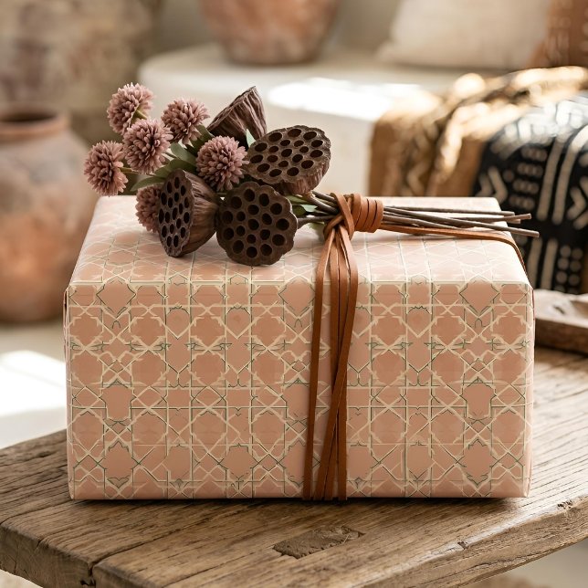 Feuille De Papier Cadeau Earthy Arabesque | Terracotta & Sage Set of (Styled Gift)