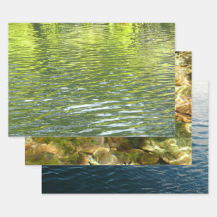 Feuille De Papier Cadeau Eaux d'Oak Creek Nature jaune et verte Photo