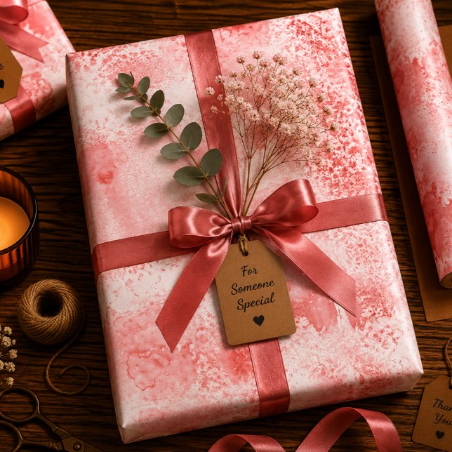 Feuille De Papier Cadeau Échos Cramoisis (Créateur téléchargé)