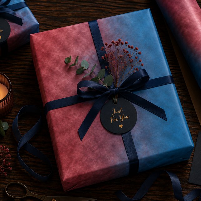 Feuille De Papier Cadeau Échos dans le feu bleu (Créateur téléchargé)