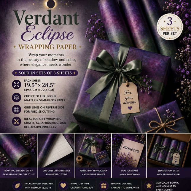 Feuille De Papier Cadeau Éclipse Verdoyante (Créateur téléchargé)