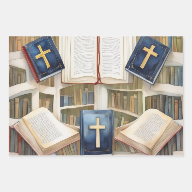 Feuille De Papier Cadeau Écriture et harmonie croisée (Devant)