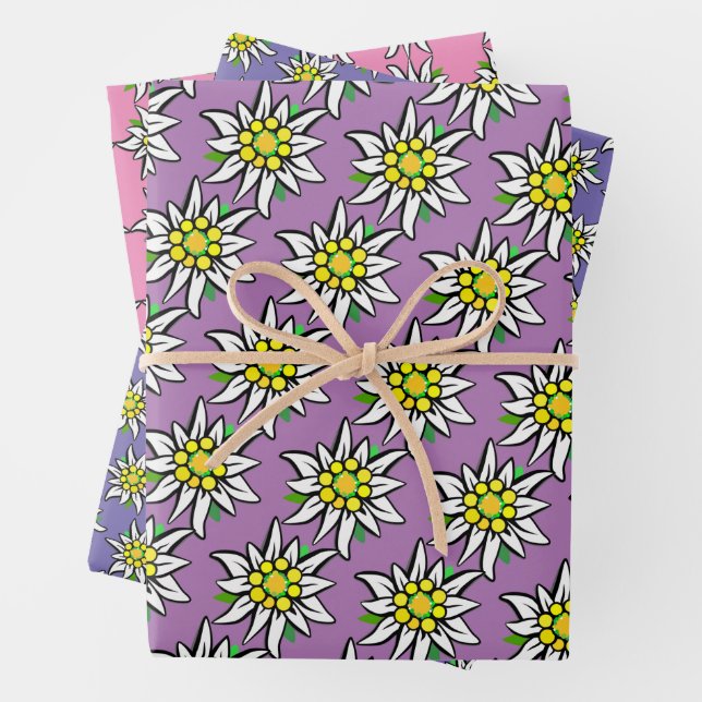 Feuille De Papier Cadeau Edelweiss pur (En situation)