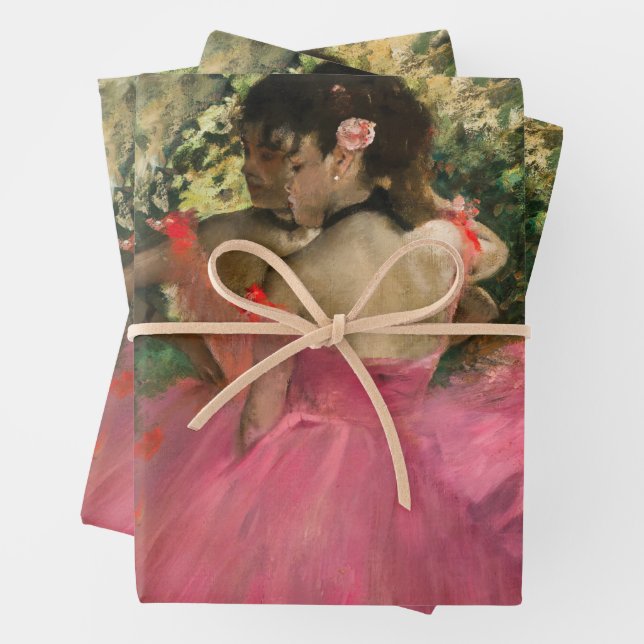Feuille De Papier Cadeau Edgar Degas - Danseurs en rose (En situation)