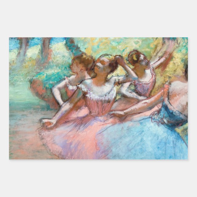 Feuille De Papier Cadeau Edgar Degas - Quatre Ballerinas sur scène (Devant)