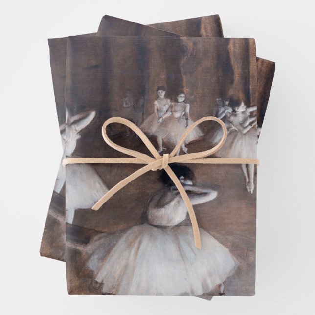 Feuille De Papier Cadeau Edgar Degas - Répétition de ballet sur scène (En situation)