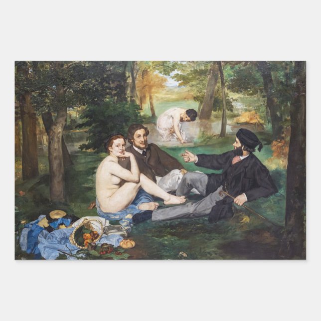 Feuille De Papier Cadeau Edouard Manet - Déjeuner sur l'herbe (Devant)
