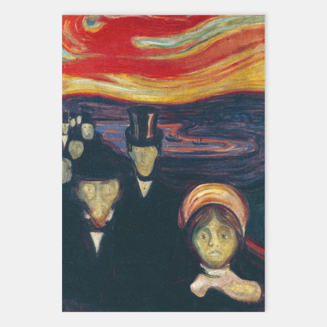 Feuille De Papier Cadeau Edvard Munch - Anxiété (Créateur téléchargé)