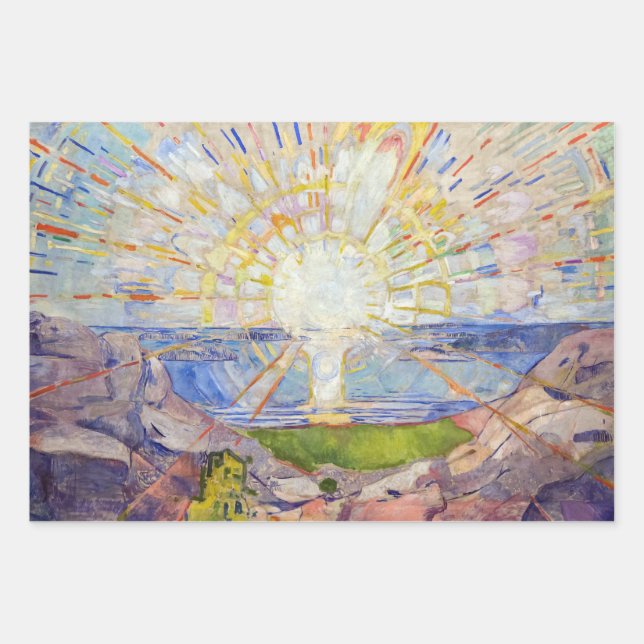 Feuille De Papier Cadeau Edvard Munch - Le Soleil 1911 (Devant)
