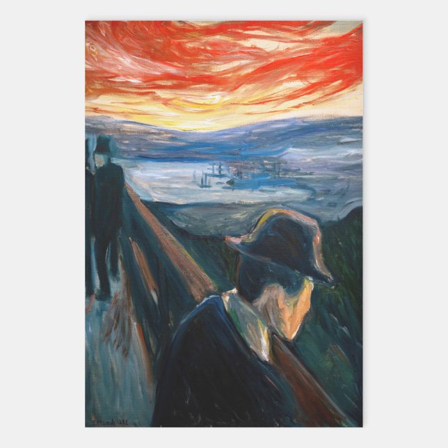 Feuille De Papier Cadeau Edvard Munch - Maladie d'humeur au coucher du sole (Créateur téléchargé)