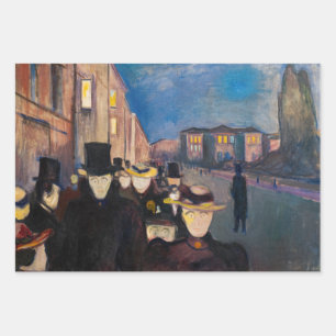 Feuille De Papier Cadeau Edvard Munch - Soirée sur Karl Johan Street