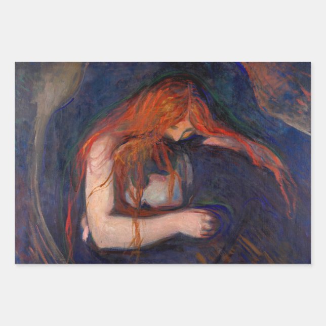 Feuille De Papier Cadeau Edvard Munch - Vampire / Amour et douleur (Devant)