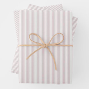 Feuille De Papier Cadeau Effet seersucker classique rayure rose prépa