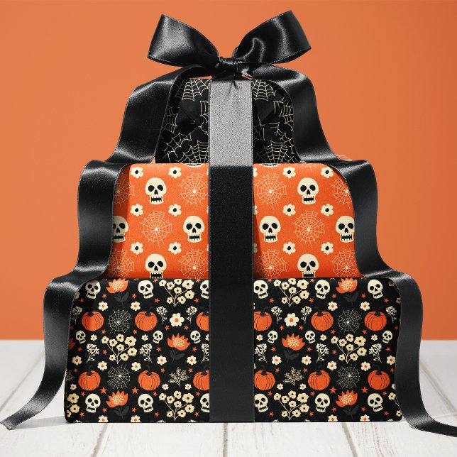 Feuille De Papier Cadeau Éffrayant Chic Halloween (Créateur téléchargé)