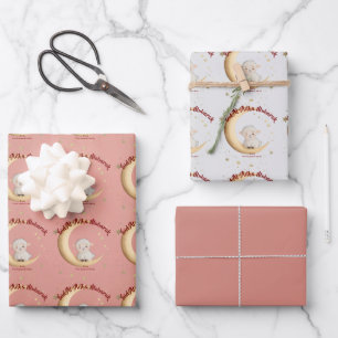 Feuille De Papier Cadeau Eid Al-Adha Moubarak Rose