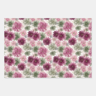 Feuille De Papier Cadeau Eid Mubarak Gift Wrap Set – 3 Floral Designs 