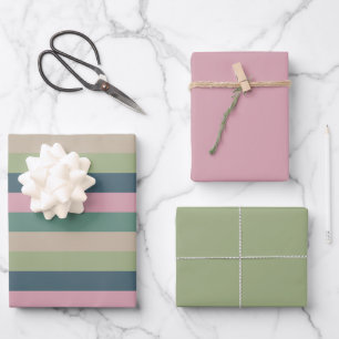 Feuille De Papier Cadeau Élégance bouchée - Sélection à rayures solides