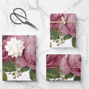 Feuille De Papier Cadeau Élégance de Rose Rose