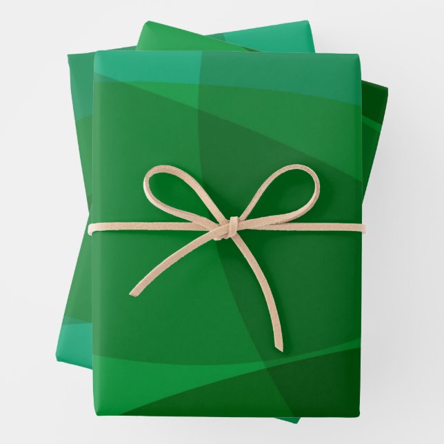 Feuille De Papier Cadeau Élégant Abstrait Green Festive Noël (En situation)