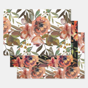 Feuille De Papier Cadeau Élégant automne floral