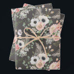Feuille De Papier Cadeau Elégant bouquet Eucalyptus<br><div class="desc">Feuilles élégants d'eucalyptus,  fleurs d'anémones,  roses,  hydrangées et fougères,  ce papier d'emballage est parfait pour toute occasion de cadeaux - parfait pour les mariages,  douches nuptiales,  anniversaires et baby showers.</div>