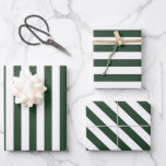 Feuille De Papier Cadeau Elégant chasseur Motif rayé vert et blanc<br><div class="desc">Papier d'emballage simple à rayures vertes - parfait pour les mariages,  douches nuptiales,  anniversaires masculins et Noël.</div>