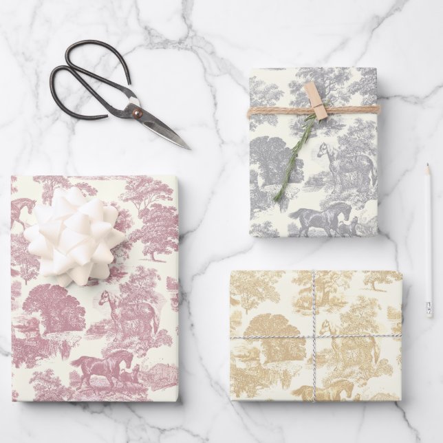 Feuille De Papier Cadeau Elégant Chic Argent Gris Rose Beige Cheige Toile (Recto)