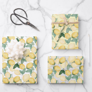 Feuille De Papier Cadeau Élégant citron