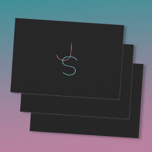 Feuille De Papier Cadeau Élégant Éditable Deux Initiales D'Apparence Modern