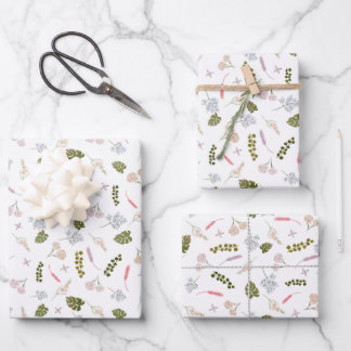 Feuille De Papier Cadeau Élégant Fleur sauvage Botanique