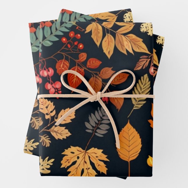 Feuille De Papier Cadeau Élégant Floral (En situation)