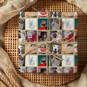 Feuille De Papier Cadeau Elegant Gold 9 Carré photo Insta Motif