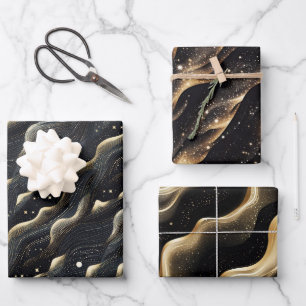 Feuille De Papier Cadeau Élégant imaginaire pétillant textures de dunes de 