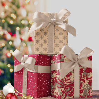 Feuille De Papier Cadeau Élégant Jeu de Noël Whimsical moderne ensemble de