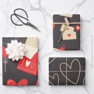 Feuille De Papier Cadeau Elegant Love Notes : Bold Valentine's Day Gift