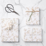 Feuille De Papier Cadeau Élégant modèle or floral<br><div class="desc">Beau motif floral couleur or sage. Parfait pour tous vos besoins d'emballage cadeau,  y compris les mariages,  douches nuptiales,  anniversaires,  anniversaires et Noël</div>