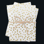 Feuille De Papier Cadeau Élégant Motif Confetti or Mariage<br><div class="desc">Un cadeau mariage dans un faux motif de confettis d'or fait une présentation géniale. Idéal pour les jeunes mariés,  les douches nuptiales,  les wedding showers,  les nouvelles maisons,  les douches fiançailles,  et plus encore.</div>