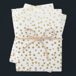 Feuille De Papier Cadeau Élégant Motif Confetti or Mariage<br><div class="desc">Un cadeau mariage dans un faux motif de confettis d'or fait une présentation géniale. Idéal pour les jeunes mariés,  les douches nuptiales,  les wedding showers,  les nouvelles maisons,  les douches fiançailles,  et plus encore.</div>
