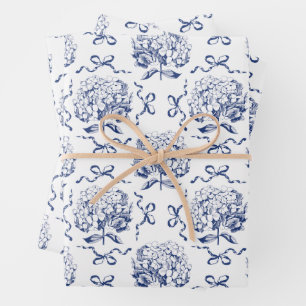 Feuille De Papier Cadeau Élégant Motif de la cuve de Toile Bleu de Preppy H