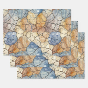 Feuille De Papier Cadeau Élégant Motif en marbre de pierre naturelle