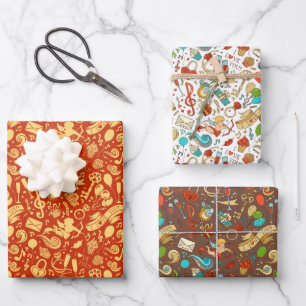 Feuille De Papier Cadeau Élégant Motif Vintage