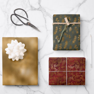 Feuille De Papier Cadeau Élégant Noël Fête Paillettes Dorées Brillantes