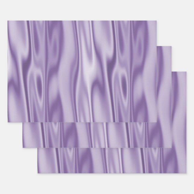 Feuille De Papier Cadeau Elégant Noël violet/Lavande Satin tendance (Lot)