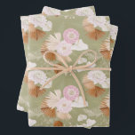 Feuille De Papier Cadeau Élégant palmiers secs et anthurium<br><div class="desc">Anthuriums blancs élégants,  feuilles de palmiers secs et fleurs roses,  ce papier d'emballage est parfait pour toute occasion de cadeaux - parfait pour les mariages,  douches nuptiales,  anniversaires et baby showers.</div>