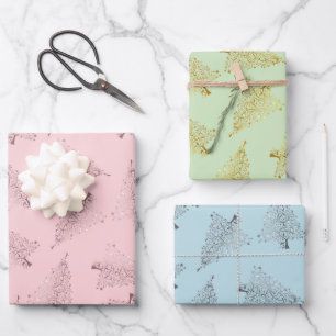 Feuille De Papier Cadeau Élégant pastel motif de Noël