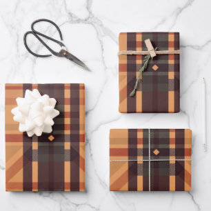 Feuille De Papier Cadeau Élégant Plaid Anglais : Un look Folk Sophistiqué