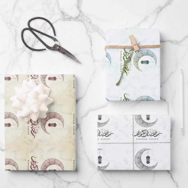 Feuille De Papier Cadeau Élégant Ramadan Kareem (Recto)