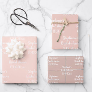 Feuille De Papier Cadeau Élégant Rose Sage Mariée Lavage de Mariée