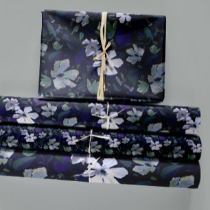 Feuille De Papier Cadeau Élégant violet vert Floral Découpage cadeau