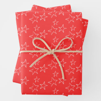 Feuille De Papier Cadeau Elegant Watercolor Stars Christmas Wrapping Paper